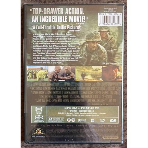 Windtalkers (DVD, 2002) NEW Nicolas Cage MGM - Picture 2 of 3